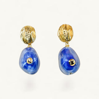 Luxury porcelain anniversary gift earrings for her – handcrafted teardrop design