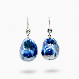 One-of-a-kind porcelain drop earrings, an unusual jewellery gift for her