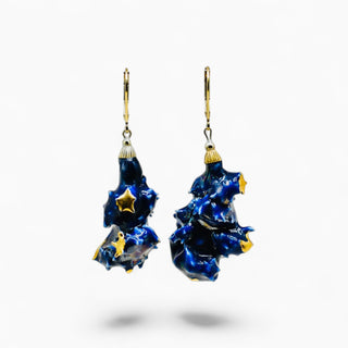 Real stachys flower porcelain earrings, an original handmade gift for wife