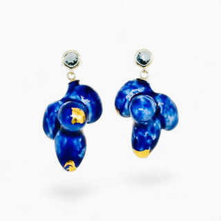 One-of-a-kind porcelain stud earrings, an artistic romantic gift for girlfriend