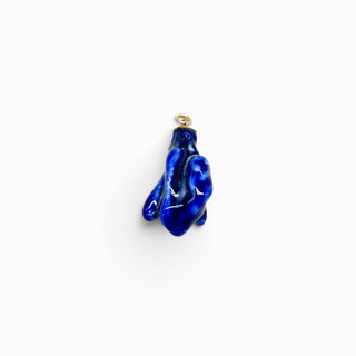 Cobalt blue botanical porcelain pendant handmade in London, a unique gift for a wife or girlfriend