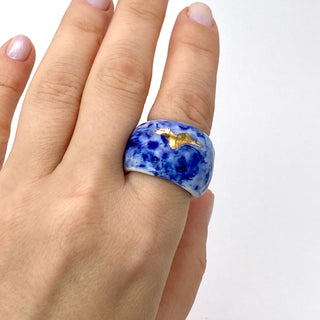 Luxury handcrafted ring for her – ideal porcelain anniversary gift from husband