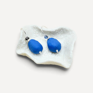 Silver Porcelain Drop Earrings