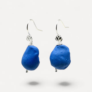 Silver Porcelain Drop Earrings