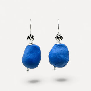 Silver Porcelain Drop Earrings