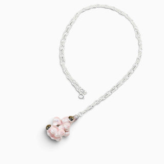 Delicate pink porcelain flower necklace, a meaningful one-of-a-kind gift for a wife or partner