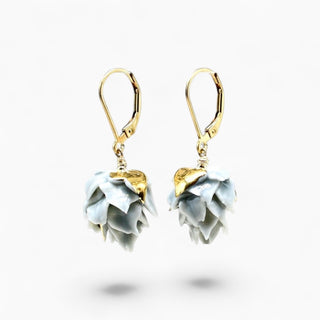 Elegant sage porcelain artichoke earrings with gold-filled leverbacks – unique gift for wife or girlfriend