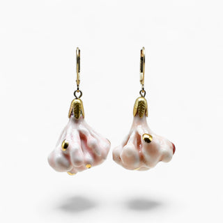 Romantic blush porcelain flower earrings for an 18th wedding anniversary gift for wife