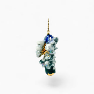 Handmade real flower porcelain earring, a meaningful 18th wedding anniversary gift for a beloved wife