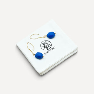 Beautifully packaged handmade porcelain earrings, a gift-ready choice for an 18th wedding anniversary.