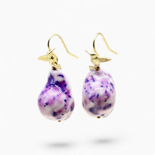 FARPHORIA Hummingbird Earrings, a distinctive handmade porcelain gift for a female partner