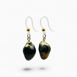 Unique porcelain deep brown earrings with hypoallergenic ear wires, an elegant birthday or anniversary gift for her