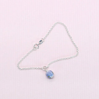 Elegant dainty bracelet with porcelain drop – perfect 18th wedding anniversary gift for her