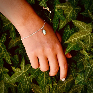 Gold or silver minimalist bracelet with porcelain charm – timeless anniversary gift idea for women