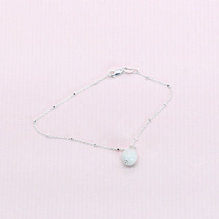 Minimalist everyday bracelet with porcelain charm – meaningful anniversary present for her