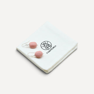 Silver Porcelain Drop Earrings
