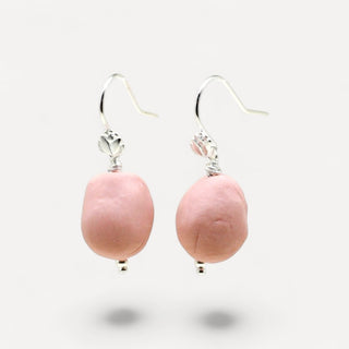 Silver Porcelain Drop Earrings