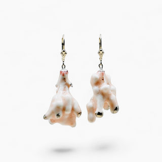 Unique porcelain anniversary earrings for a wife who loves flowers and artistic jewellery