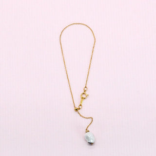 One-of-a-kind gold chain bracelet with porcelain charm for anniversary