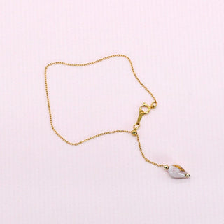 Handmade gold bracelet gift for wife with delicate porcelain drop