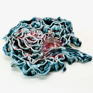 Porcelain artichoke wall hanging by FARPHORIA, red and green shades – thoughtful gift for him or her.