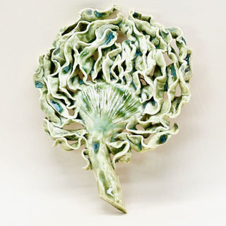 FARPHORIA porcelain wall art – artichoke design in delicate green porcelain, elegant décor for modern homes.