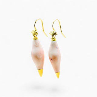 Lightweight porcelain songbird earrings with 24K gold details, an elegant birthday gift for a girlfriend