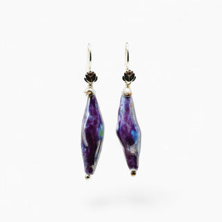 One-of-a-kind porcelain earrings handmade in London, a special 18th wedding anniversary gift for her