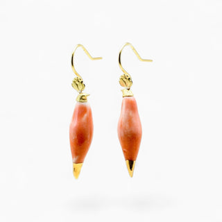 Porcelain peacock drop earrings with mother-of-pearl shimmer, a romantic gift for a beloved woman