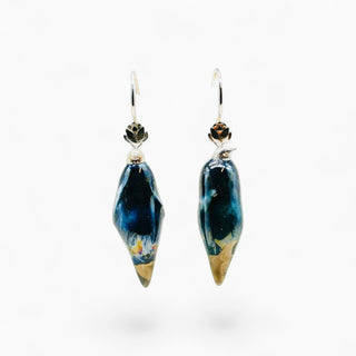Unique porcelain bird jewellery with mother of pearl, a sophisticated birthday gift for a wife or partner