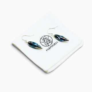Handmade porcelain peacock jewellery with silver and mother of pearl, a special gift for the woman you love