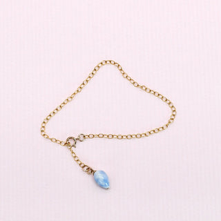 Minimalist porcelain bead bracelet on fine chain – demure jewellery gift for wife’s birthday