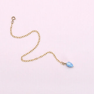 Delicate adjustable chain bracelet with porcelain drop – romantic handmade gift for wife