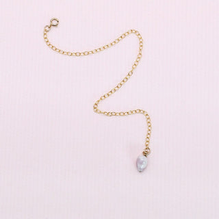 Adjustable chain bracelet with dangling porcelain bead – elegant handmade gift for wife from husband