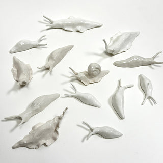 Quirky yet tasteful ceramic snail figurine – luxury handmade gift idea with personality and charm for art lovers