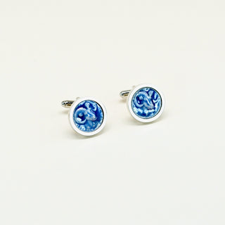 Artisan porcelain Aries zodiac sign handmade steel cufflinks gift for him by FARPHORIA London