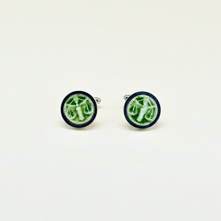 FARPHORIA handmade porcelain Libra zodiac cufflinks for men stainless steel