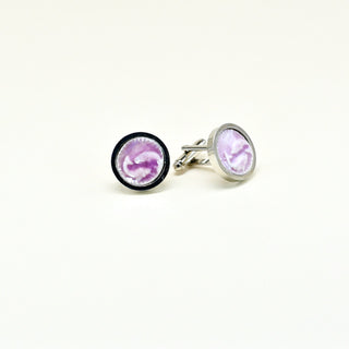 Unique astrology cufflinks for men with handcrafted porcelain zodiac medallions