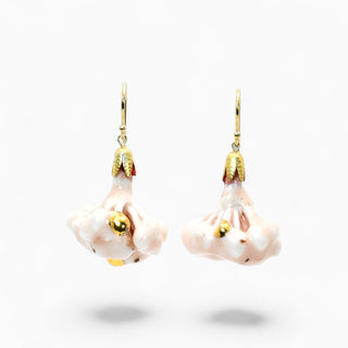 Lightweight blush porcelain flower earrings for a woman who has everything
