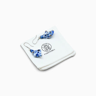 Luxury blue real flower earrings by FARPHORIA, a memorable birthday or Valentine’s gift for your wife