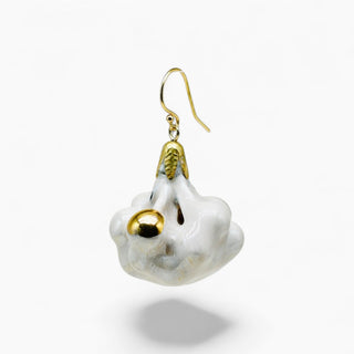 Unique mismatched porcelain earring for a girlfriend who prefers unusual handmade statement jewellery