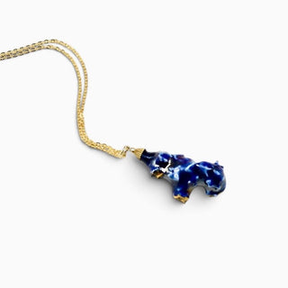 Handmade porcelain flower pendant with delicate gold chain, a luxury nature-inspired gift for her
