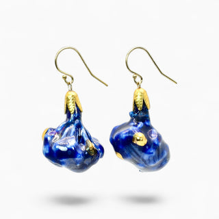 Porcelain fatsia real flower earrings for wife – meaningful and unconventional 18th wedding anniversary gift