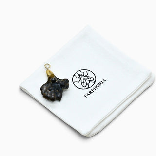 Dark glazed real flower porcelain pendant, an artistic gift for a woman who loves botanical jewellery