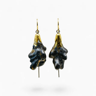 Unique botanical statement earrings handmade from real flowers dipped in liquid porcelain