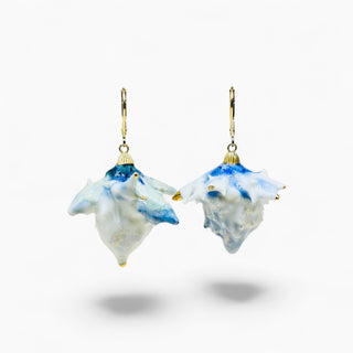 Wild thistle nature-inspired porcelain earrings for eighteenth wedding anniversary gift