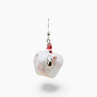 Rose real flower porcelain single earring, an unconventional jewellery gift for a wife or girlfriend