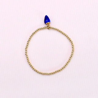 Sterling silver ball bracelet with dainty porcelain charm – thoughtful present for girlfriend