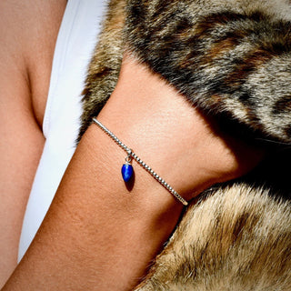 Elegant gold filled elastic bracelet with porcelain drop – original anniversary gift for her