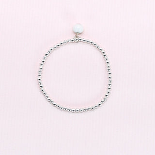 Gold filled stretchy bracelet with handmade porcelain pendant – special yet affordable wife gift